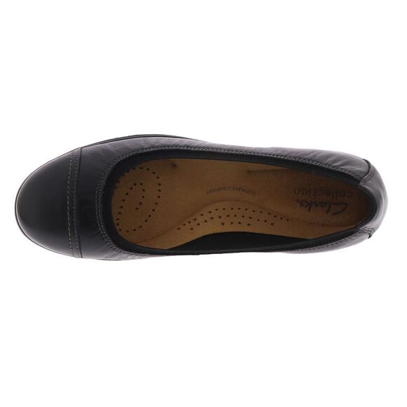 NWT Clarks Women's Meadow Opal Ballet Flat, Black Leather, 6.5 - Picture 6 of 7